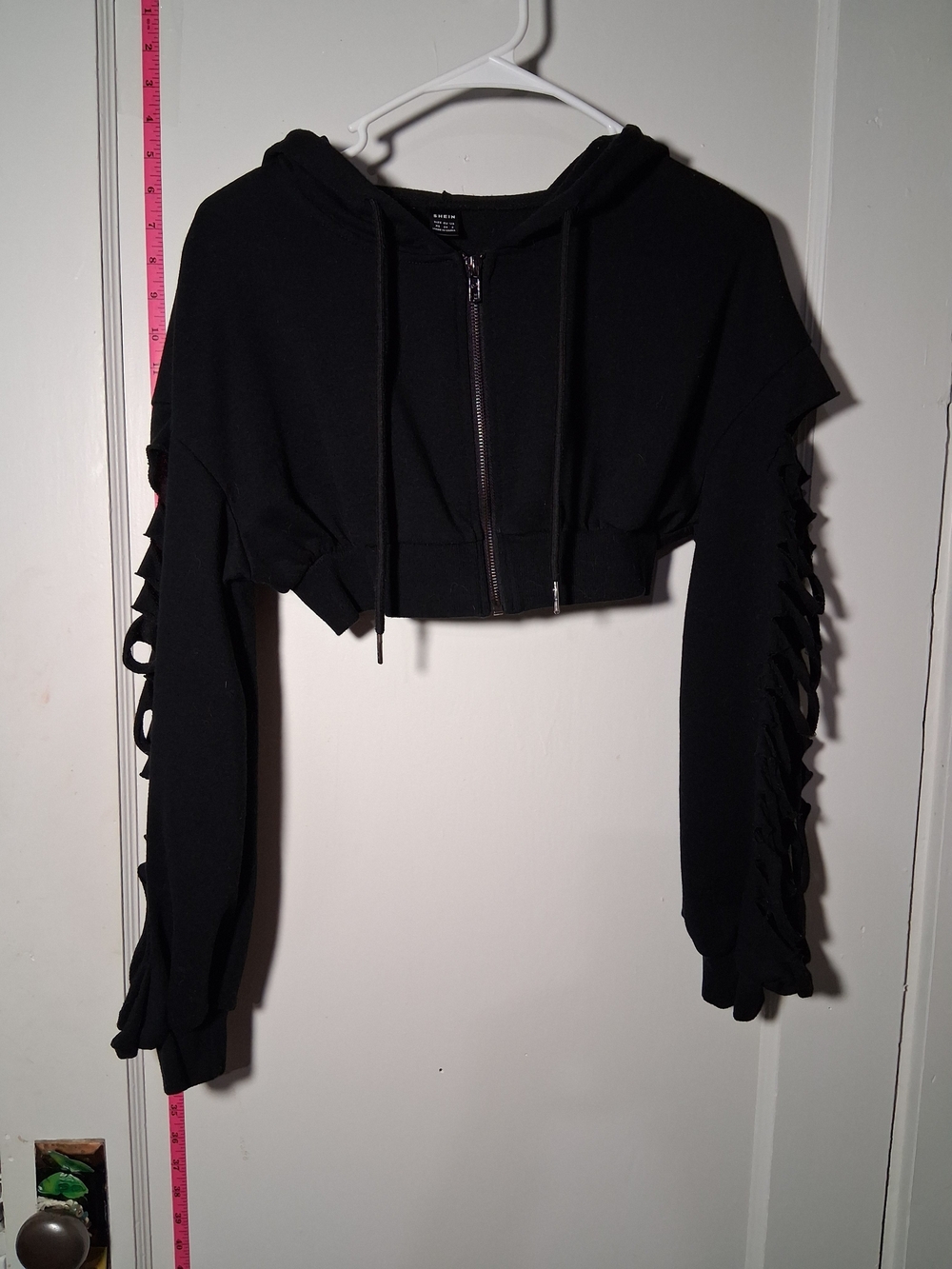 Black Cropped Hoodie XS